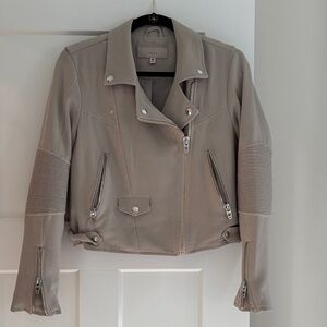 Blank NYC Taupe Leather Biker Jacket